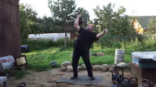 80 KG KETTLEBELL ONE HAND CLEAN AND PRESS 2 REPS ЖИМ ГИРИ 80 КГ ОДНОЙ РУКОЙ 2 РАЗА