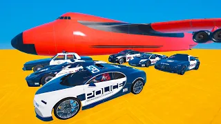 SPIDERMAN POLICE Cars on BIGGEST AIRPLANE Transportation Challenge - GTA V Mods