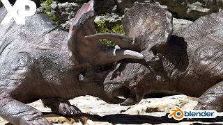 Triceratops vs Triceratops (Blender Animation)