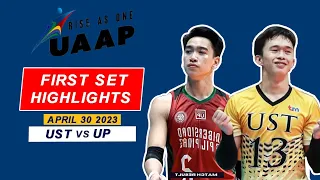 UAAP SEASON 85 MEN'S VOLLEYBALL SECOND ROUND MATCHUP UST VS UP [FIRST SET HIGHLIGHTS]  APRIL 30 2023