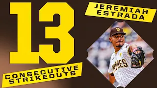 EXPANSION ERA RECORD! Jeremiah Estrada strikes out 13 CONSECUTIVE BATTERS!