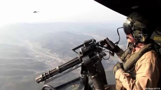 U.S. Marines - Helicopter Door Gunners In Action - Urban Close Air Support