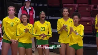 Recap: No. 18 Oregon women's volleyball upsets No. 1 Minnesota