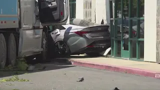 CHP: Amazon truck crashes into Lathrop building, driver found with gunshot wound