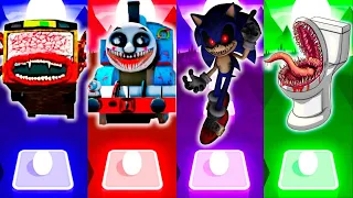 Coffin Dance - Bus Eater 🆚 Thomas Eater 🆚Sonic EXE 🆚 Amazing Digital Circus Tiles Hop EDM Rush