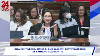 Risa Hontiveros, ginisa si Guo sa birth certificate niya at kanyang mga kapatid | 24 Oras