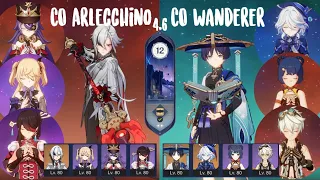 NEW 4.6 SPIRAL ABYSS | C0 Arlecchino Overcarry & C0 Wanderer Furinational  - GENSHIN IMPACT MOBILE