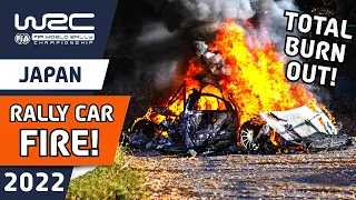 Rally Car FIRE at WRC FORUM8 Rally Japan 2022