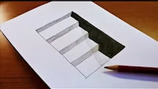 How to draw 3D Stairs / Kolay 3 boyutlu çizim yapma