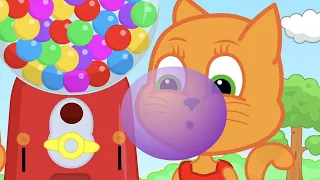 Cats Family in English - Idea! Gumball Machine Cartoon for Kids