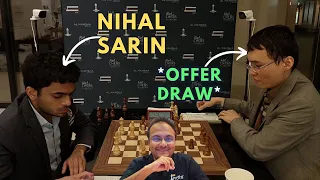 What did Nihal Sarin do when Yu Yangyi offered a draw? | Alef Chess Stars 2023