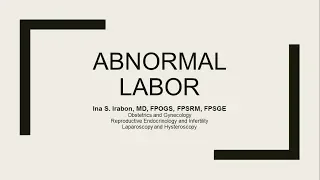 Abnormal Labor