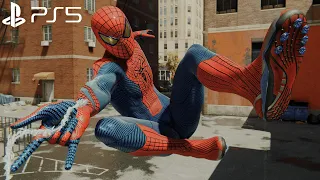 Spider-Man Remastered PS5 - Amazing Suit Free Roam Gameplay (4K Fidelity Mode)