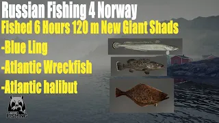 Russian Fishing 4 Norway, Fished 6 Hours 120 m, New Giant Shads,Blue Ling,Atlantic Wreckfish,halibut