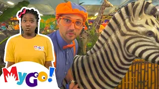 Blippi Explores Jungle Animals | Blippi | MyGo! Sign Language for Kids | Educational Videos