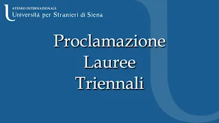 Proclamazione Lauree Triennali - 2° gruppo