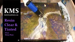 KMS 31 ~ Clear & Colored ArtResin Poured Over Acrylic Pour