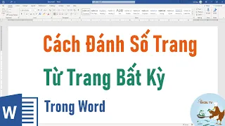 Cách đánh số trang từ trang bất kỳ trong word