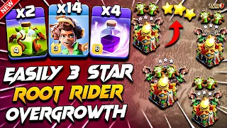 Easily 3 Star TH16 Root Rider Attack With Overgrowth Spell (Clash Of Clans) | Th16 Attack Strategy