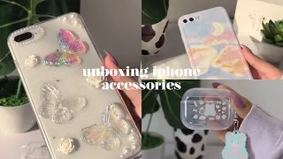 unboxing iphone 8plus accessories 💭 pt 3. aesthetic iphone accessories