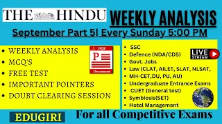 Weekly Current Affairs Part 3 CDS/NDA/CUET/CUCET/CLAT/LLB-DU,BHU,NLSAT,SLAT/SET/HM