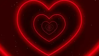 Free Neon Red Lights Love Heart Tunnel Tik Tok Trend Background Loop 1 hour 4k 60fps