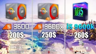 Ryzen 5 3600x vs Ryzen 5 3600 vs i5 9600k Test in 8 Games