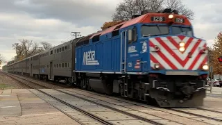 Speedy UP-NW Metra Trains at Park Ridge on Veterans Day