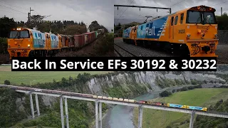 Back In Service KiwiRail EFs 30192 & 30232 (4k) (Drone Footage)