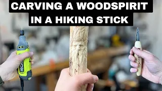 Carving a Woodspirit Into a Hiking Stick