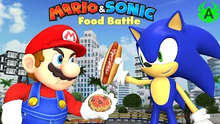 Mario VS Sonic Funny Animation: Food Battle - Nintendo