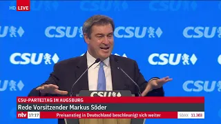 LIVE: Rede von Bayerns Ministerpräsident Markus Söder beim CSU-Parteitag