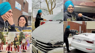 🇨🇦Canada di Pehli Snow ❄️ ne he karte Bure hall😂 | Navhappy Bhullar