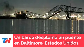 Estados Unidos I Un barco impactó contra un puente en Baltimore y lo derrumbó completamente