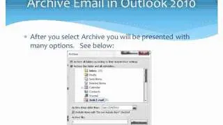 How to Archive your email in Outlook 2010.wmv