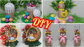 Beauty at EASTER. Easter crafts made of jute. DIY Easter crafts