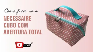 Como fazer uma Necessaire Cubo com Abertura Total em Sintético - Passo a Passo - Tutorial