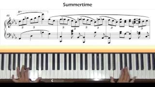 Gershwin / Cha'n Summertime Piano Tutorial (Jazz version)