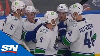 Quinn Hughes Sneaks Goal By Mike Smith For First Of The Year