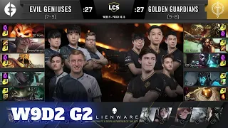 Evil Geniuses vs Golden Guardians | Week 9 Day 2 S10 LCS Summer 2020 | EG vs GG W9D2