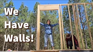 We Finally Have Walls! | Building Our Off-Grid House (By Hand)