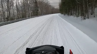 U.P Michigan Snowmobiling, Lake of the clouds high speed run.