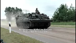 [HD] Schützen,- Bergepanzer im Einsatz m. Schild rammen  Tdot beim PzGrenBtl 411 Viereck,