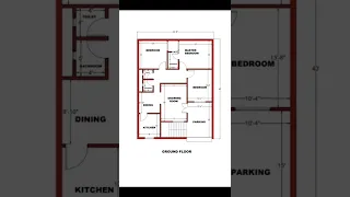 33x43 sq ft house plan ! 1400 sq ft home design