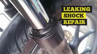 HOW TO REPAIR MOTORCYCLE SHOCK ABSORBER || REPAIR LEAKING FRONT SHOCK ABSORBER