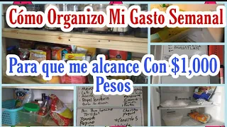 🔴Cómo Organizo Mi GASTO SEMANAL Con $1,000 para Comprar de Todo para el Menú Semanal y Otras Cosas💚