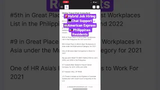 American Express hiring in the Philippines 🇵🇭