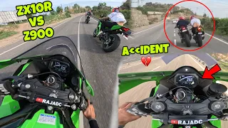 Kawasaki Zx10r Vs Z900 Crazy Highway Race ❤️‍🔥 A€€ident Hote Hote Bacha Zx10r Ka💔 Kawa H2r