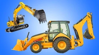 Backhoe Excavator | Kids Show Construction Vehicles on Job Site | Animation Cartoon