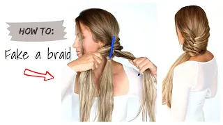 😱 TRY this FAKE A FISHTAIL BRAID PONYTAIL HACK